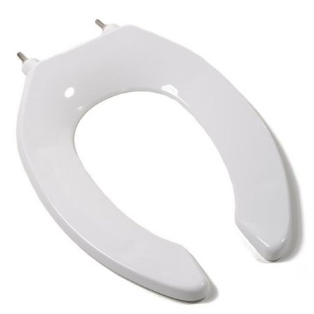 PLUMBING TECHNOLOGIES Plumbing Technologies 4F1E3SSC-00 Commercial Quality Elongated Toilet Seat with Stainless Steel Hinges Post & Self Sustaing Hinges; White 4F1E3SSC-00